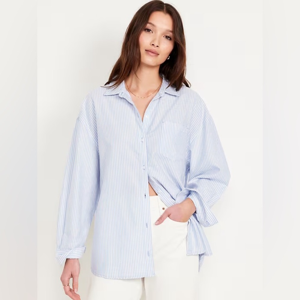 Old Navy Oversized Button-Down Boyfriend Shirt XS NEW